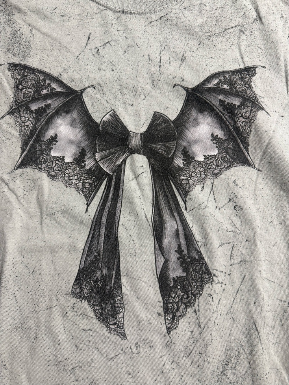 Comfort Colors smoke color blast Short Sleeve Tee with Bat Wing Bow Print - Picture 4 of 6